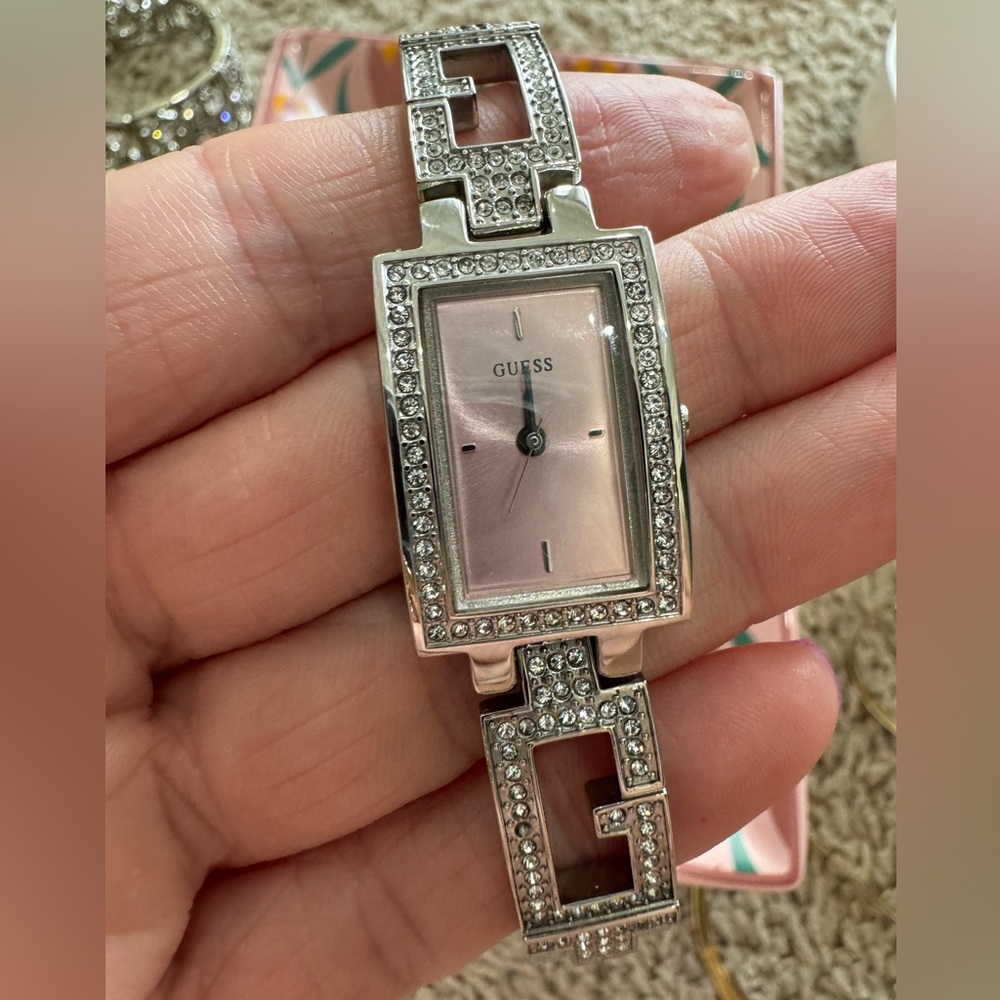 Guess watch pink face